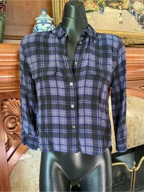 Equipment 100% Silk Plaid Button-Down Shirt S